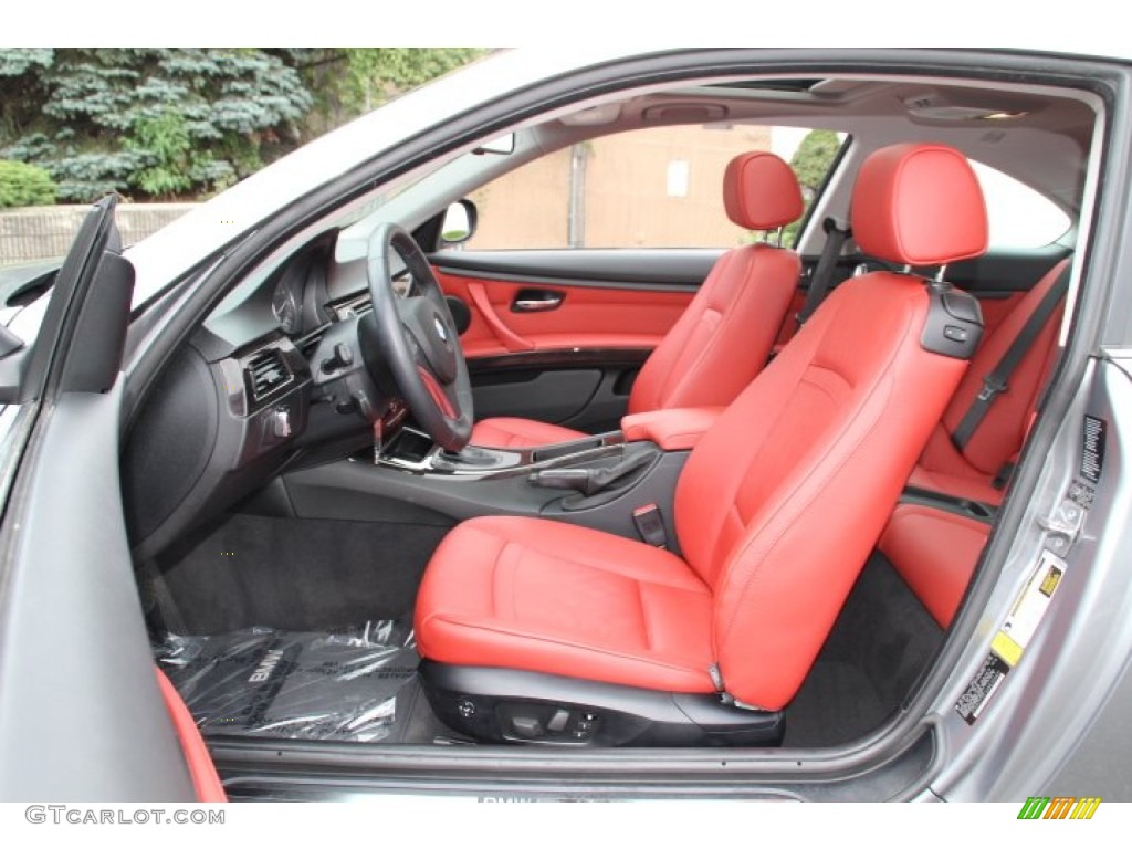 2011 3 Series 328i xDrive Coupe - Space Gray Metallic / Coral Red/Black Dakota Leather photo #11