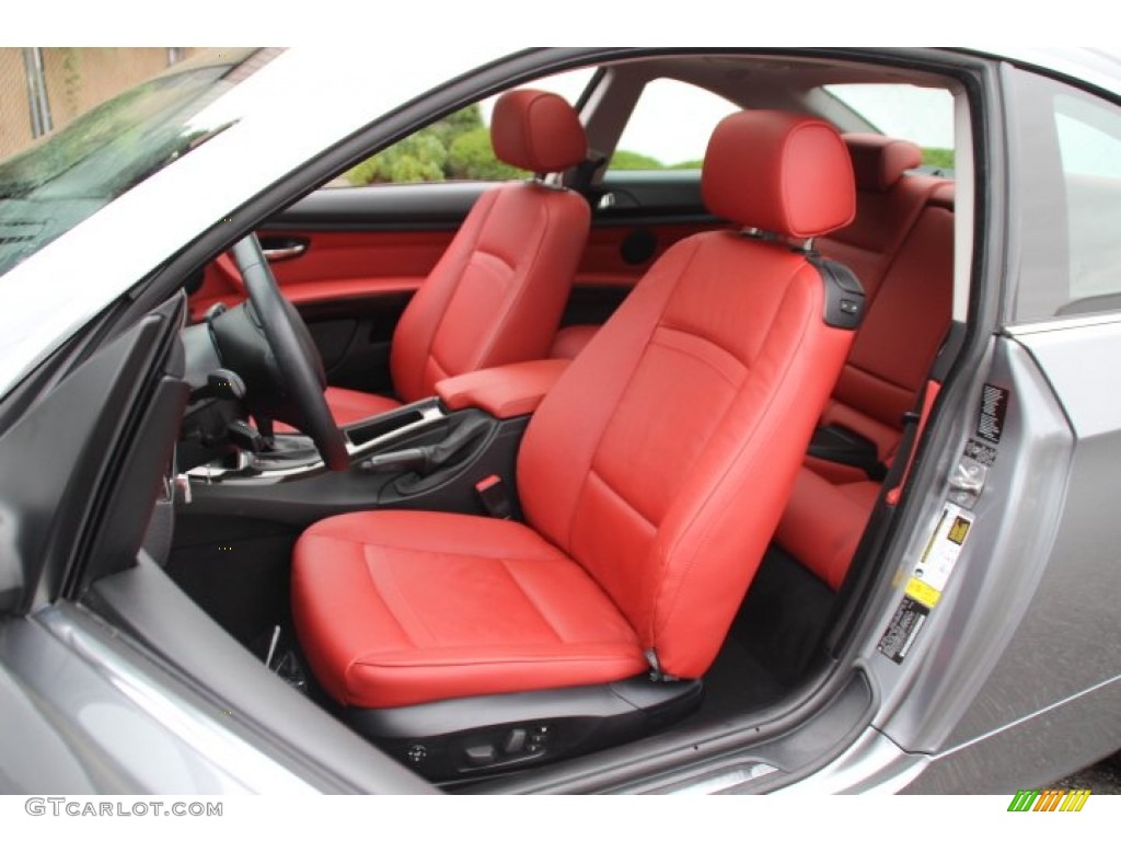 2011 3 Series 328i xDrive Coupe - Space Gray Metallic / Coral Red/Black Dakota Leather photo #12