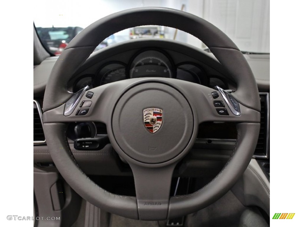 2010 Porsche Panamera Turbo Platinum Grey Steering Wheel Photo #83863589