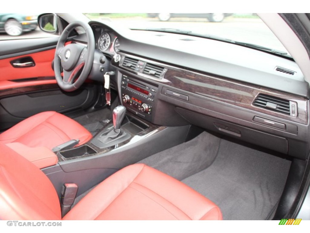 2011 3 Series 328i xDrive Coupe - Space Gray Metallic / Coral Red/Black Dakota Leather photo #25