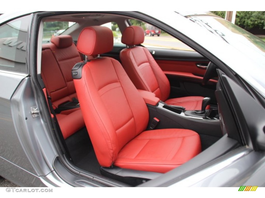 2011 3 Series 328i xDrive Coupe - Space Gray Metallic / Coral Red/Black Dakota Leather photo #27