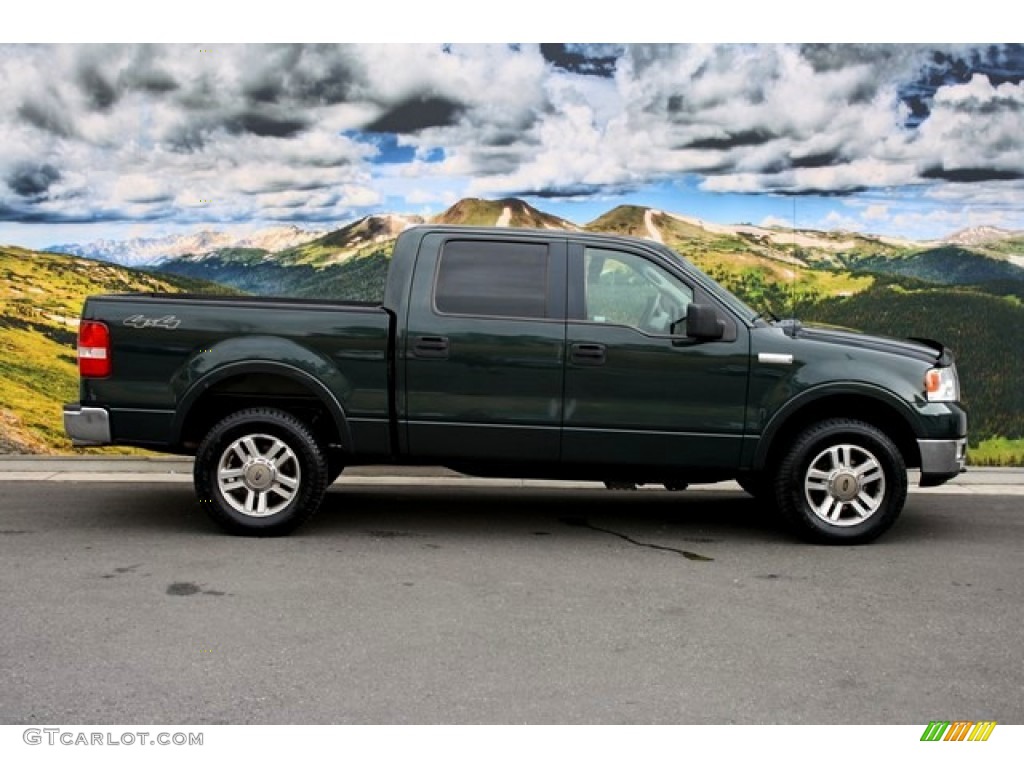 2005 F150 XLT SuperCrew 4x4 - Aspen Green Metallic / Tan photo #2