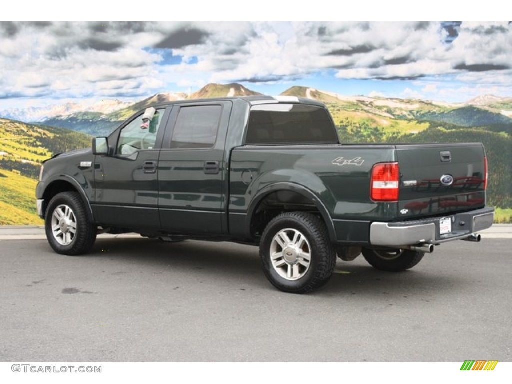 2005 F150 XLT SuperCrew 4x4 - Aspen Green Metallic / Tan photo #4