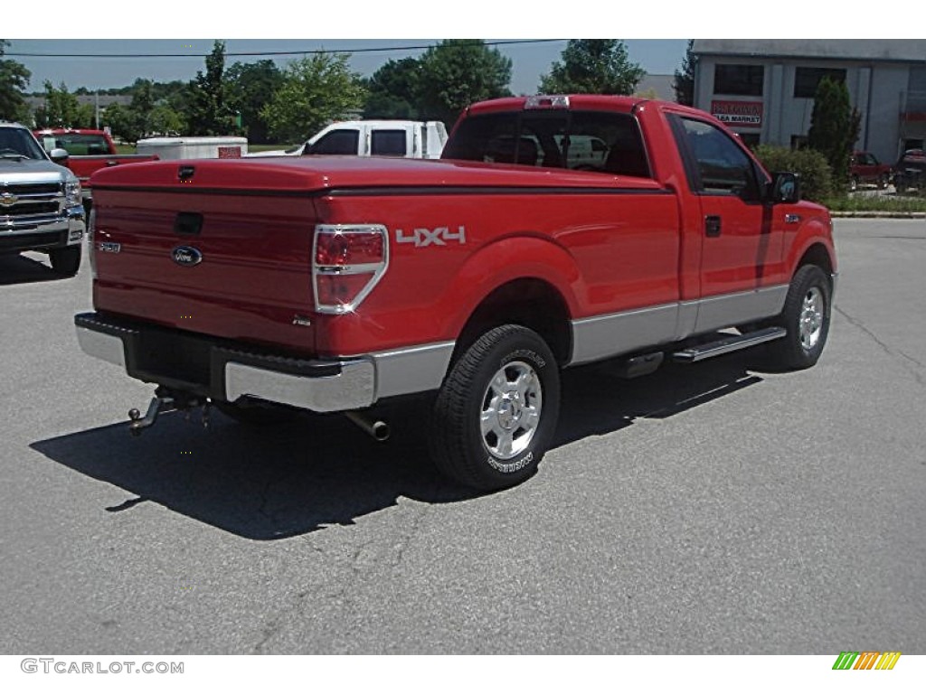 2010 F150 XLT Regular Cab 4x4 - Red Candy Metallic / Medium Stone photo #2