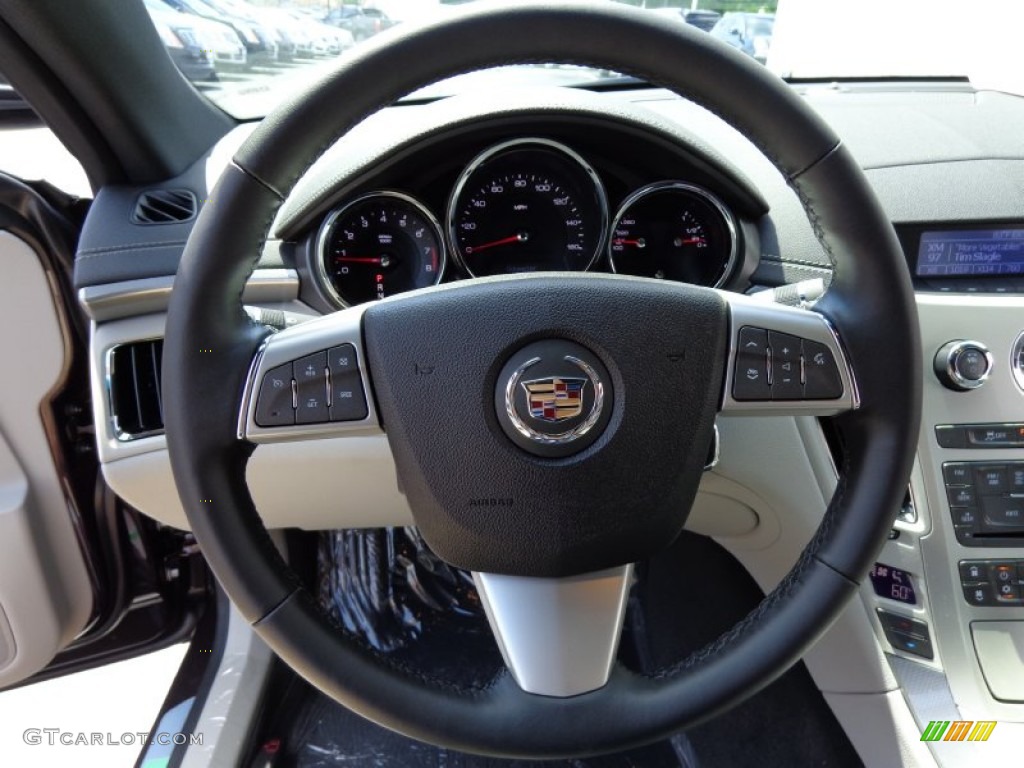 2014 Cadillac CTS Coupe Light Titanium/Ebony Steering Wheel Photo #83870319