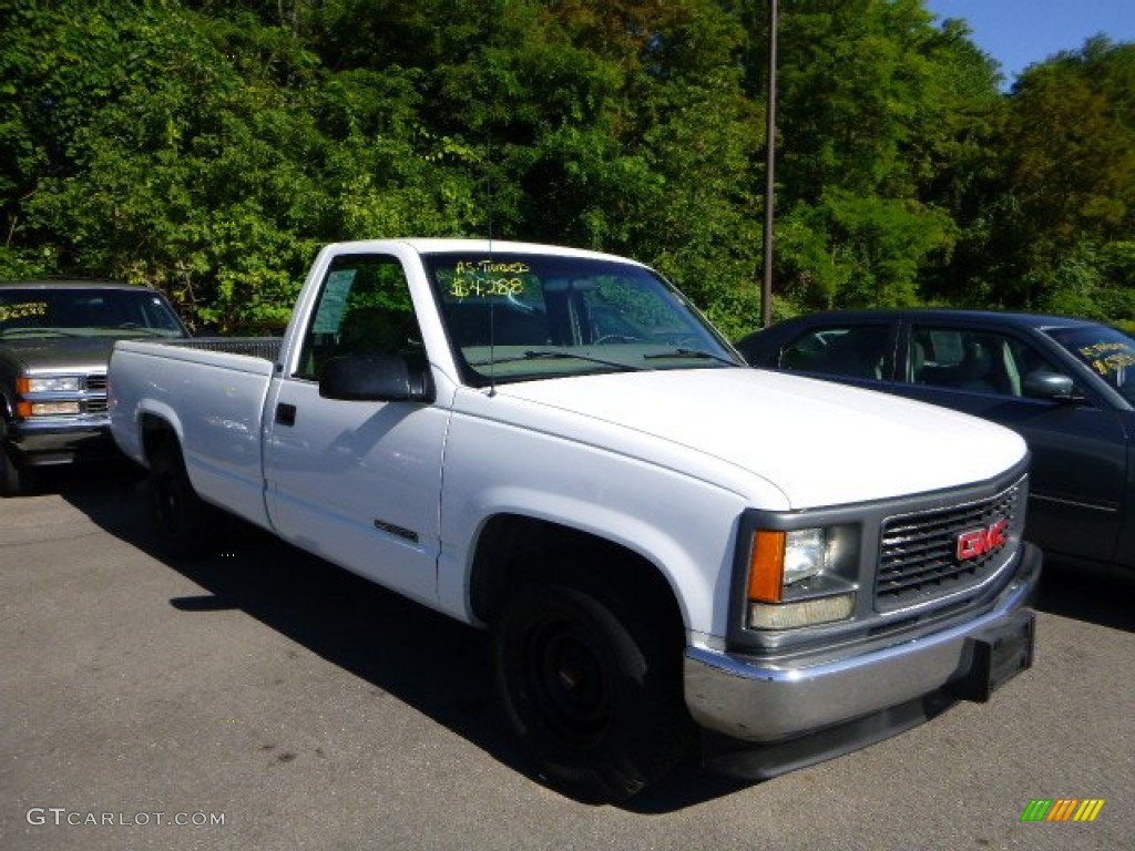 1998 Sierra 1500 SL Regular Cab - Olympic White / Pewter photo #1