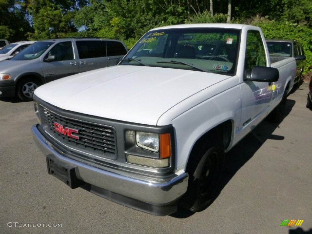 1998 Sierra 1500 SL Regular Cab - Olympic White / Pewter photo #4