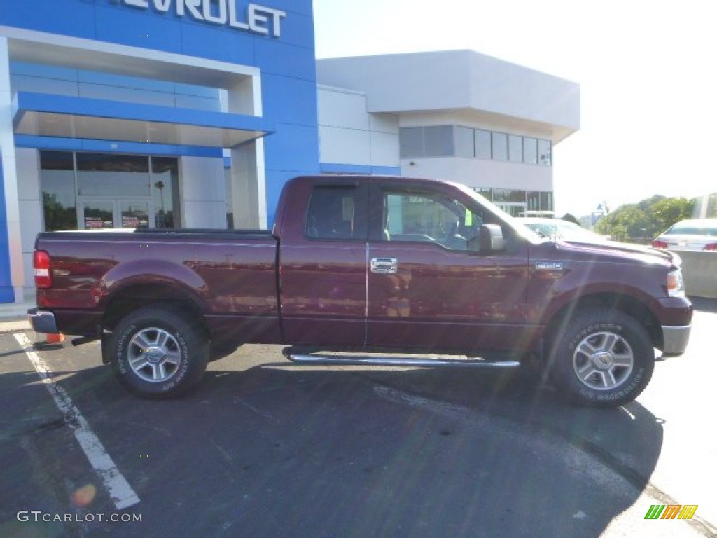 2006 F150 XLT SuperCab 4x4 - Dark Toreador Red Metallic / Medium/Dark Flint photo #2