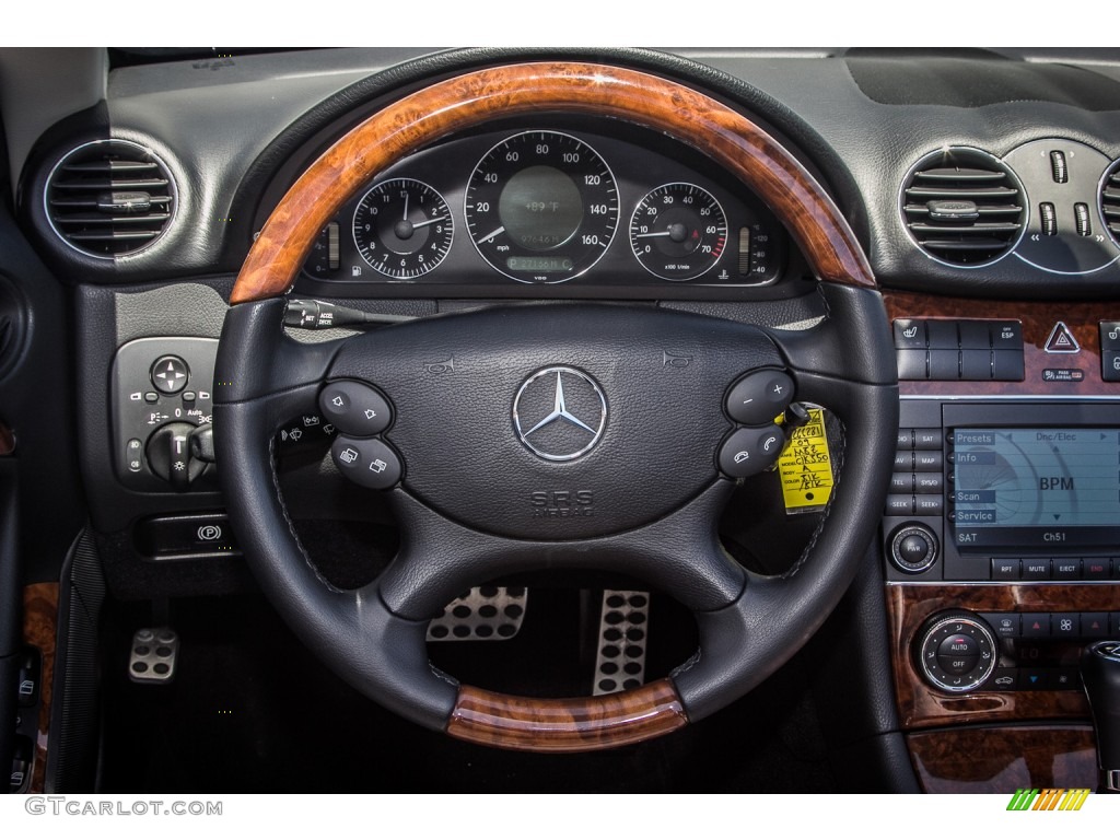 2009 Mercedes-Benz CLK 350 Cabriolet Black Steering Wheel Photo #83877327
