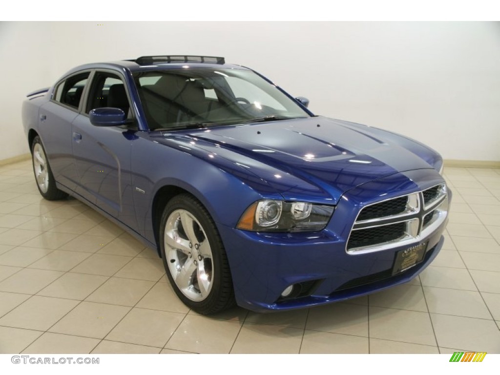 2012 Charger R/T - Blue Streak Pearl / Black photo #1