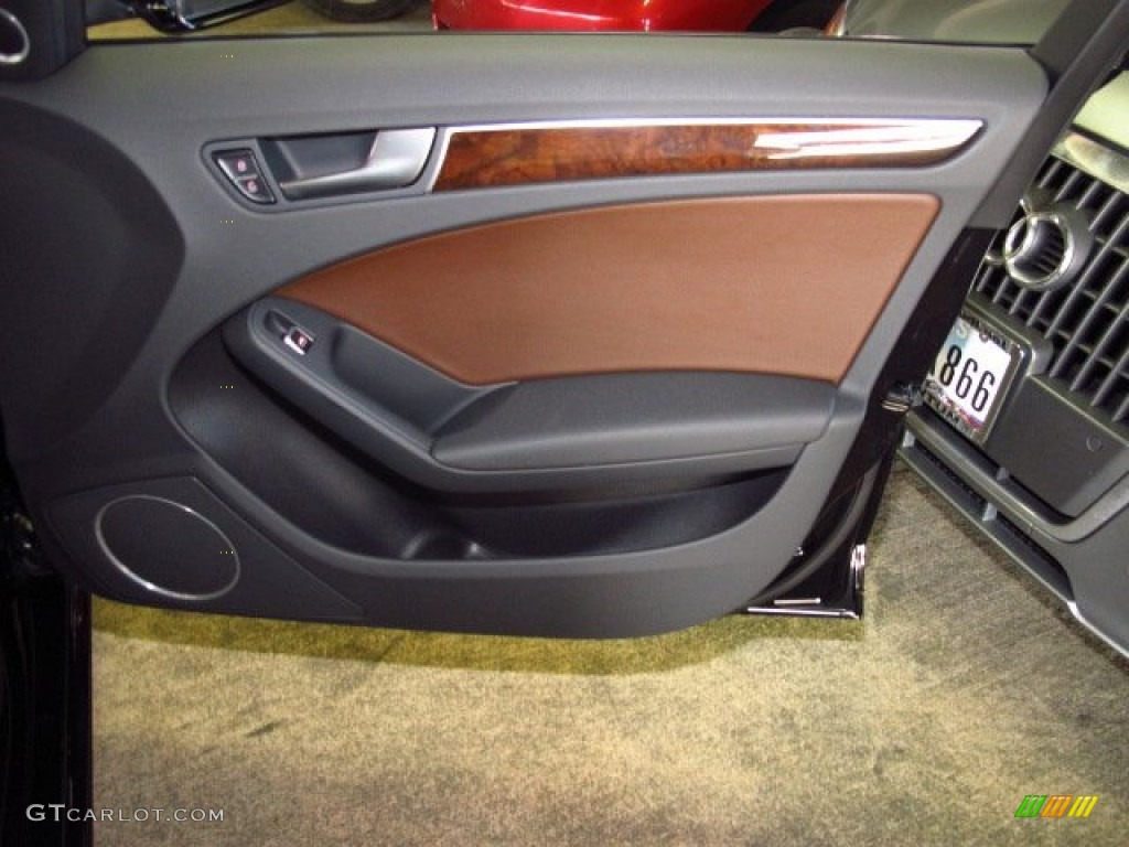 2014 Audi A4 2.0T quattro Sedan Chestnut Brown/Black Door Panel Photo #83877779
