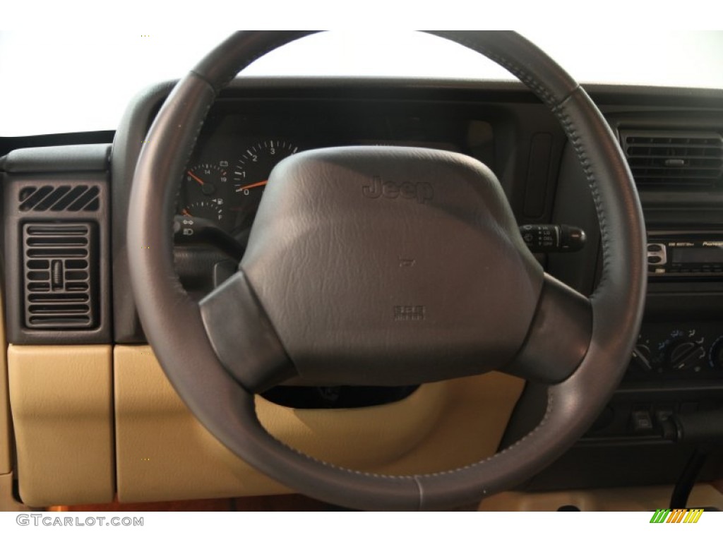 2000 Cherokee Sport 4x4 - Forest Green Pearl / Camel Beige photo #7