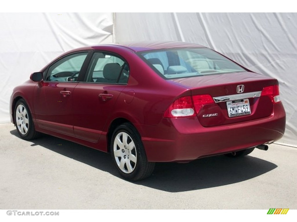 2010 Civic LX Sedan - Tango Red Pearl / Beige photo #2