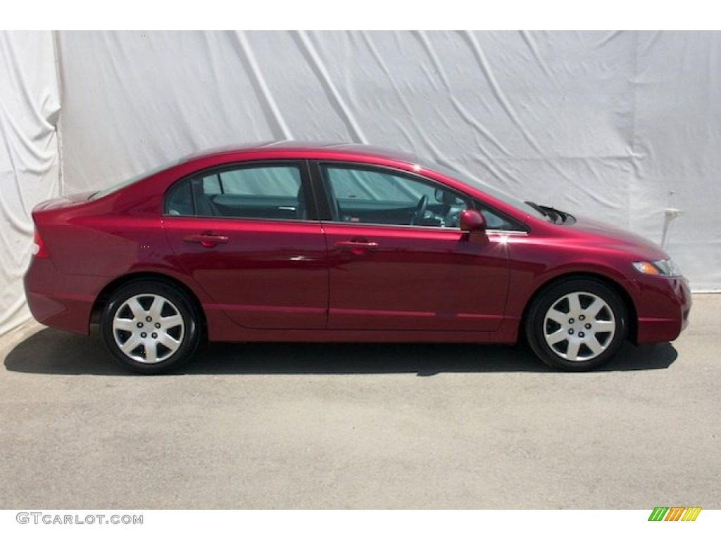 2010 Civic LX Sedan - Tango Red Pearl / Beige photo #11