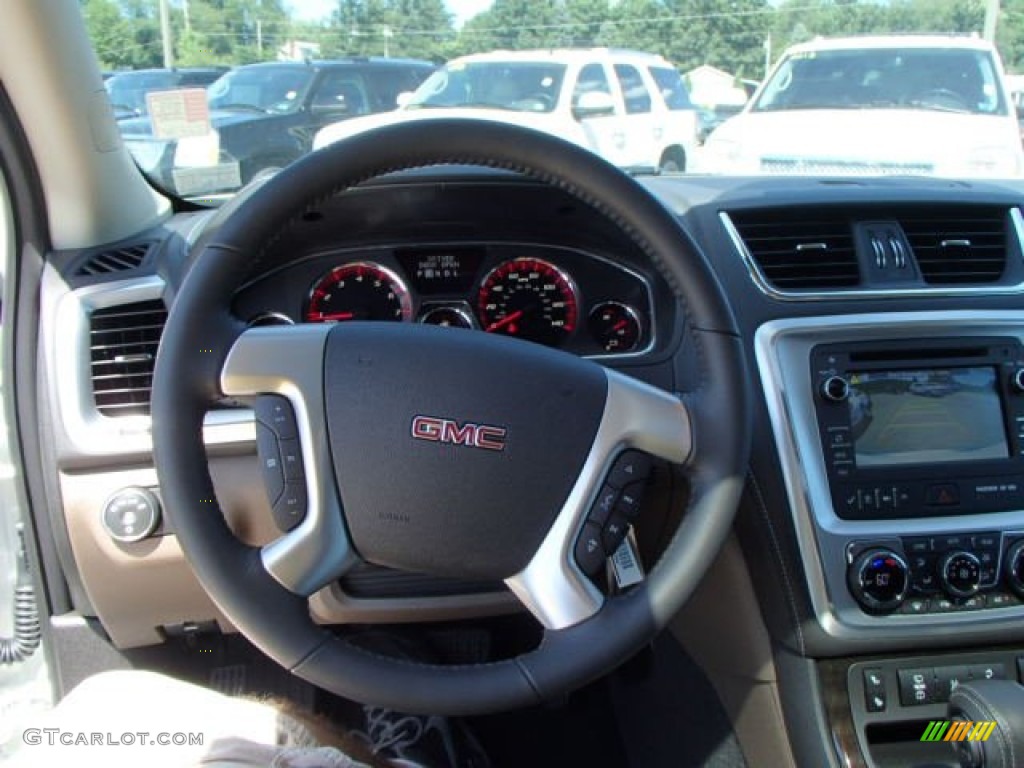 2014 GMC Acadia SLT AWD Dark Cashmere Steering Wheel Photo #83886607