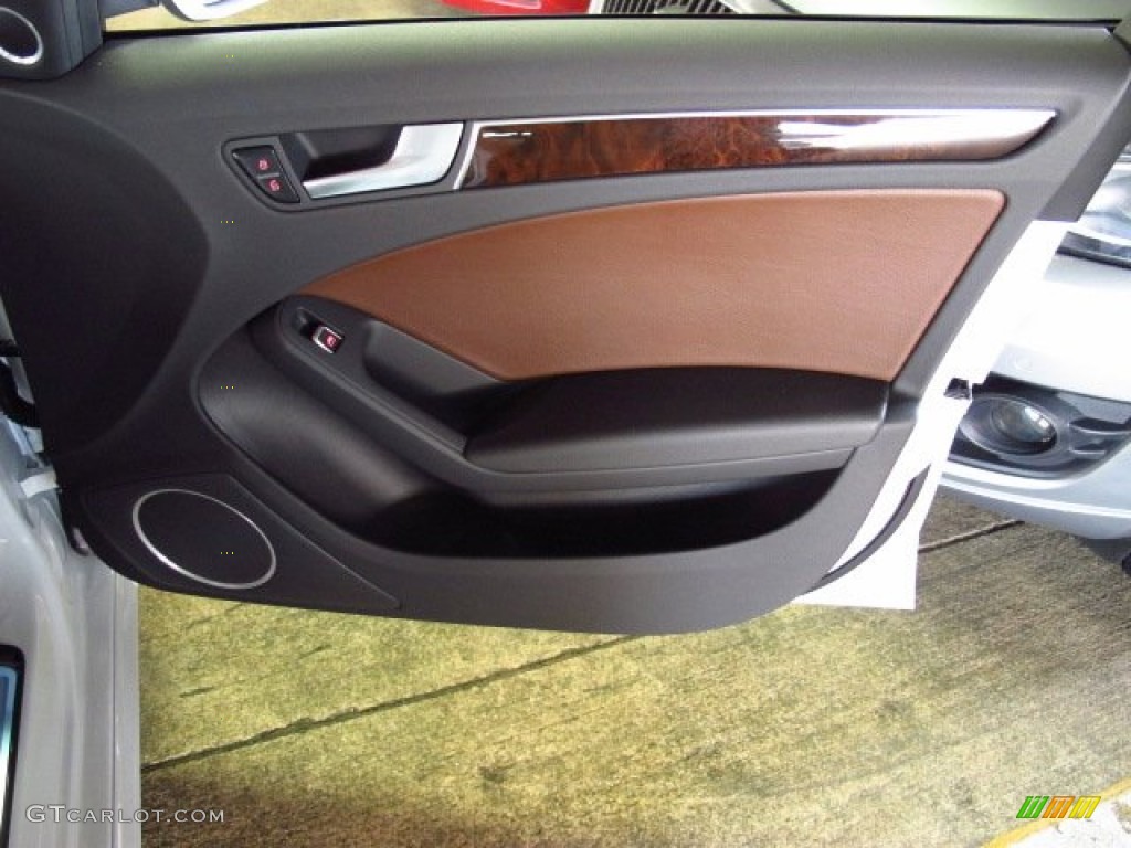 2014 Audi A4 2.0T quattro Sedan Chestnut Brown/Black Door Panel Photo #83887297