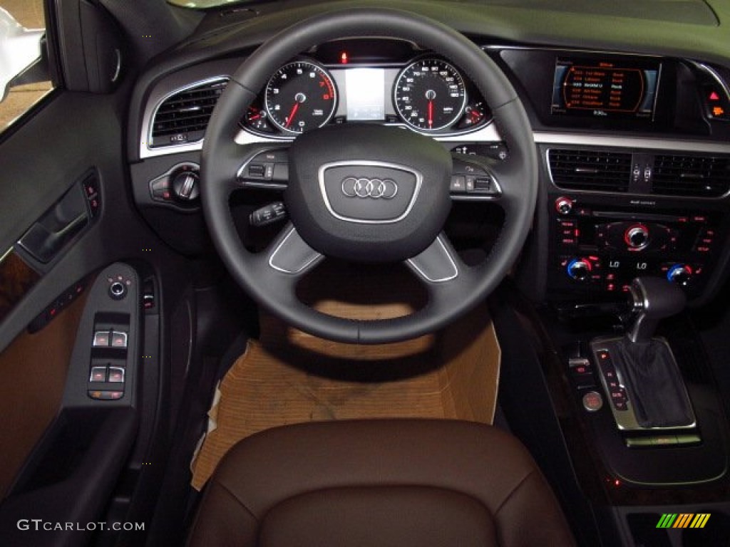 2014 Audi A4 2.0T quattro Sedan Chestnut Brown/Black Dashboard Photo #83887340