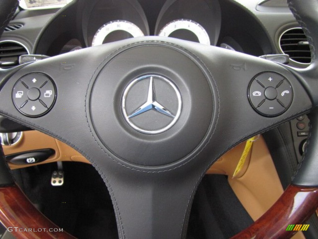 2011 Mercedes-Benz SL 550 Roadster Natural Beige Steering Wheel Photo #83889769