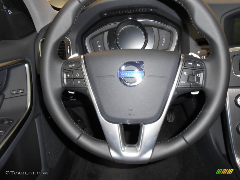 2014 Volvo S60 T5 Off Black Steering Wheel Photo #83890618