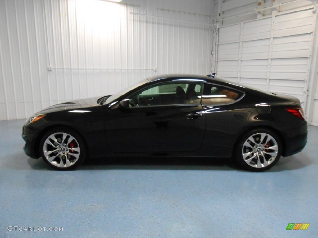 2013 Genesis Coupe 2.0T R-Spec - Black Noir Pearl / Red Leather/Red Cloth photo #1