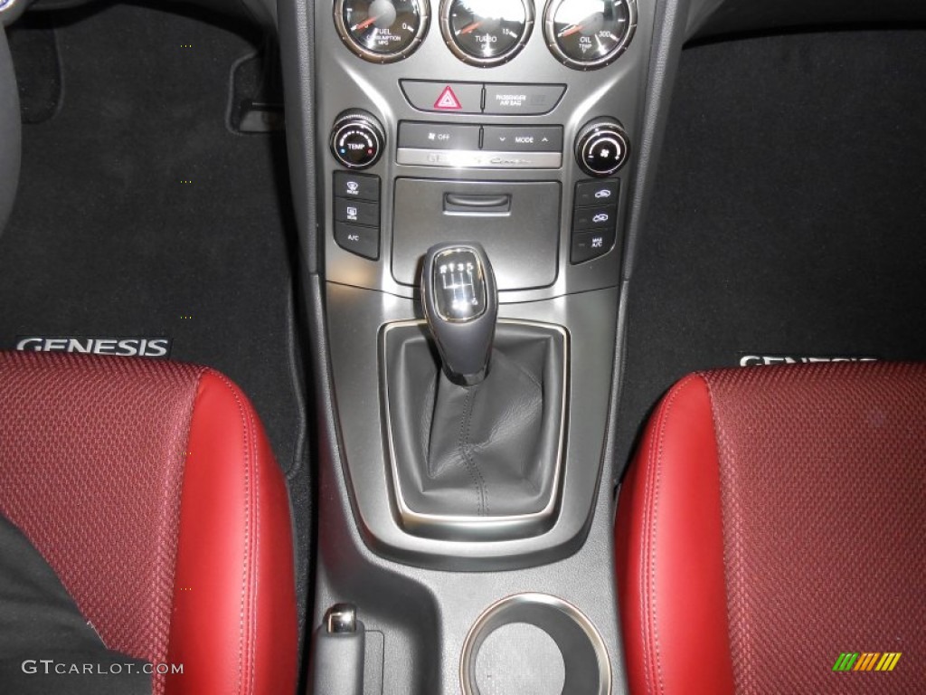 2013 Genesis Coupe 2.0T R-Spec - Black Noir Pearl / Red Leather/Red Cloth photo #12
