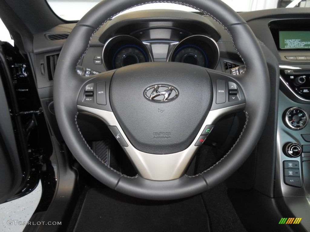 2013 Hyundai Genesis Coupe 2.0T R-Spec Red Leather/Red Cloth Steering Wheel Photo #83890933