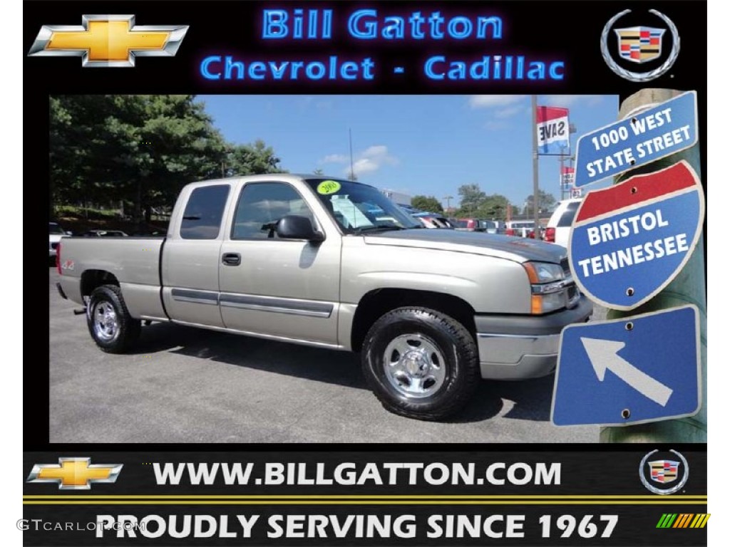 2003 Silverado 1500 Extended Cab 4x4 - Light Pewter Metallic / Dark Charcoal photo #1
