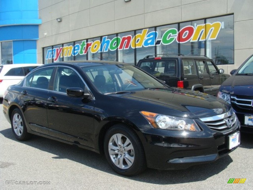 2011 Accord SE Sedan - Crystal Black Pearl / Black photo #1