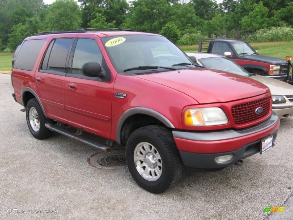 2000 Expedition XLT 4x4 - Laser Red / Medium Graphite photo #1