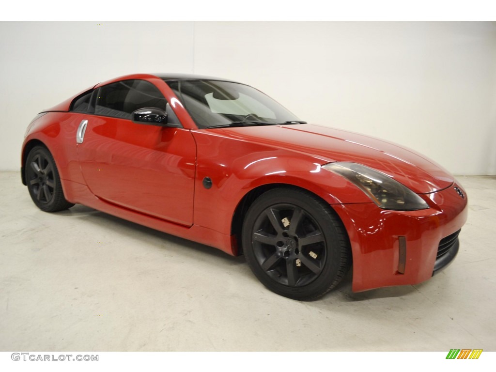 2004 350Z Enthusiast Coupe - Redline / Carbon Black photo #2