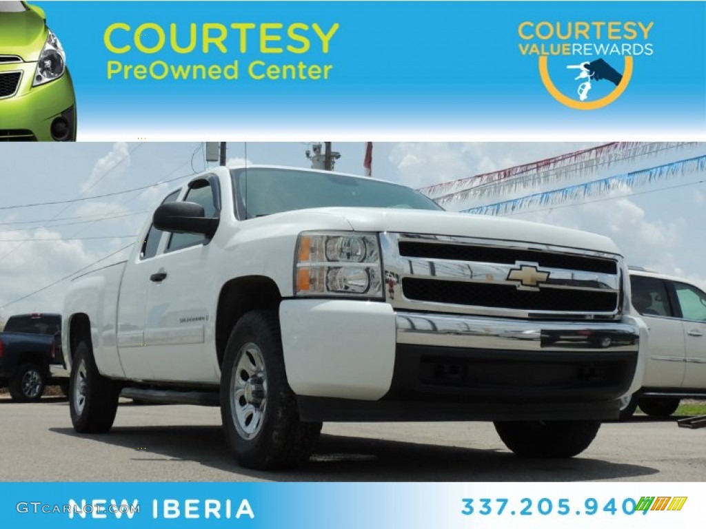 2008 Silverado 1500 LT Extended Cab - Summit White / Light Titanium/Ebony Accents photo #1