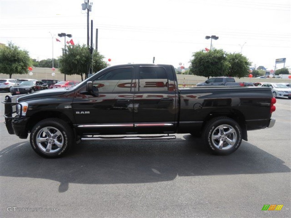 2008 Ram 1500 SLT Quad Cab 4x4 - Brilliant Black Crystal Pearl / Medium Slate Gray photo #4