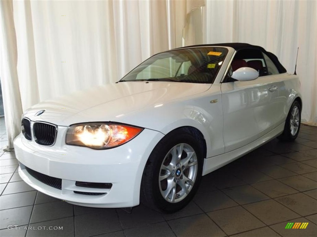 2008 1 Series 128i Convertible - Alpine White / Coral Red photo #6