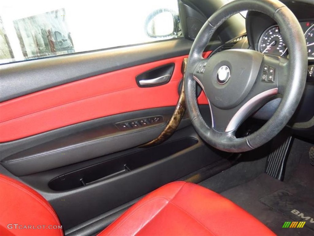 2008 1 Series 128i Convertible - Alpine White / Coral Red photo #11