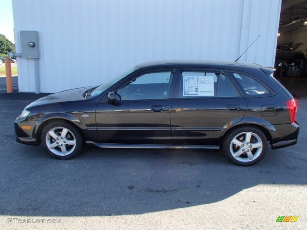 2003 Protege 5 Wagon - Black Mica / Off Black photo #1