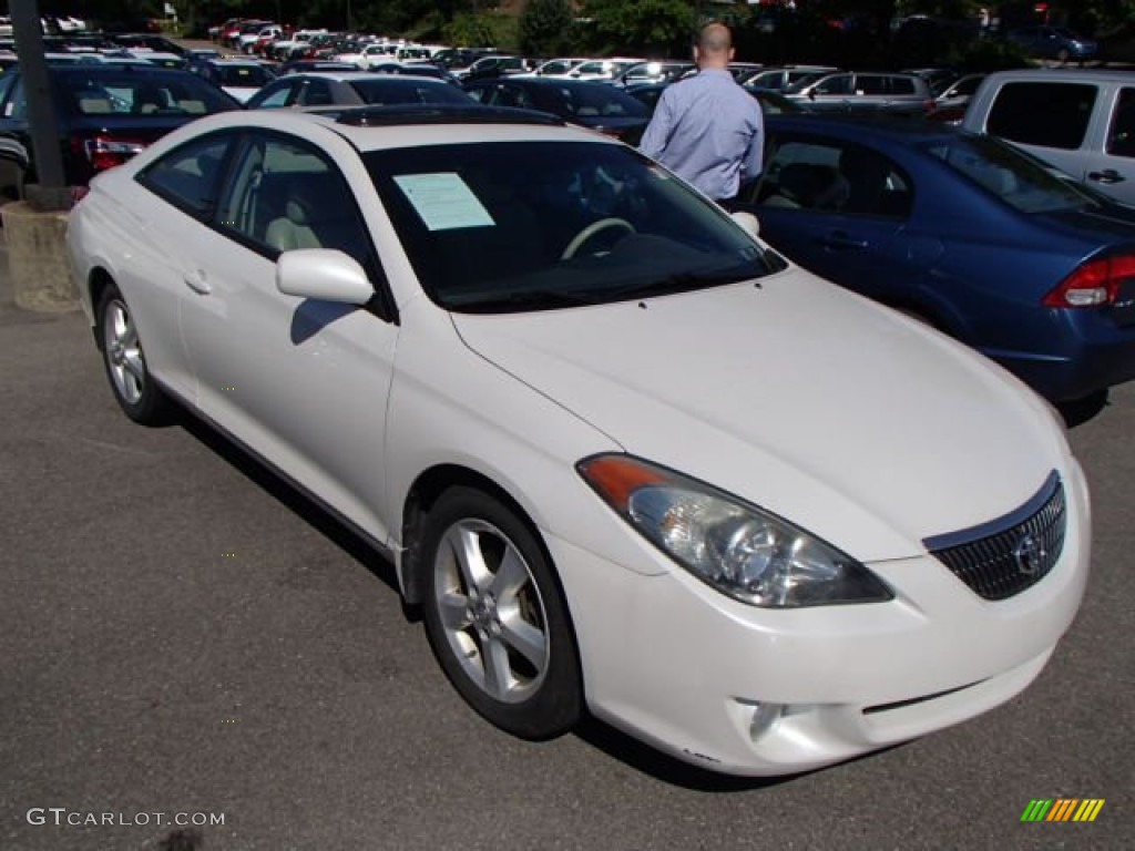2005 Solara SLE V6 Coupe - Arctic Frost Pearl White / Ivory photo #1