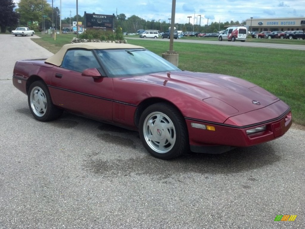 1989 Corvette Convertible - Dark Red Metallic / Saddle photo #1