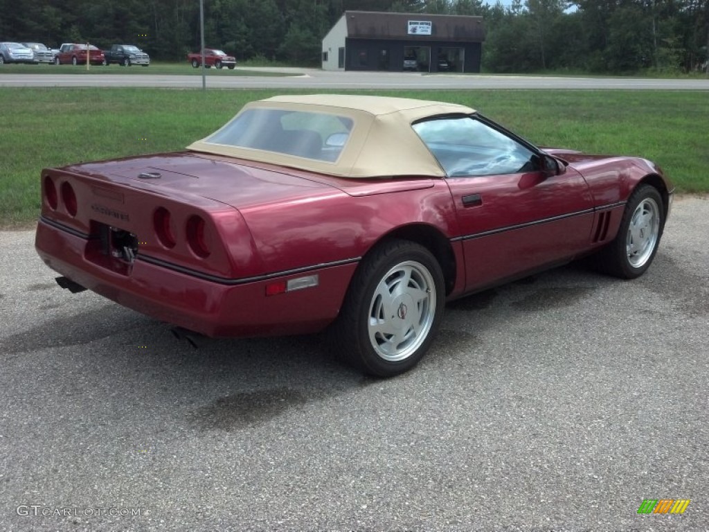 1989 Corvette Convertible - Dark Red Metallic / Saddle photo #2