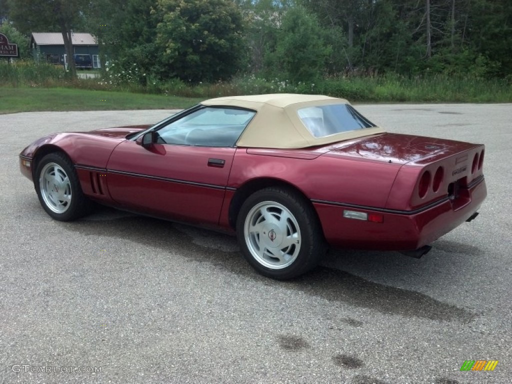 1989 Corvette Convertible - Dark Red Metallic / Saddle photo #3