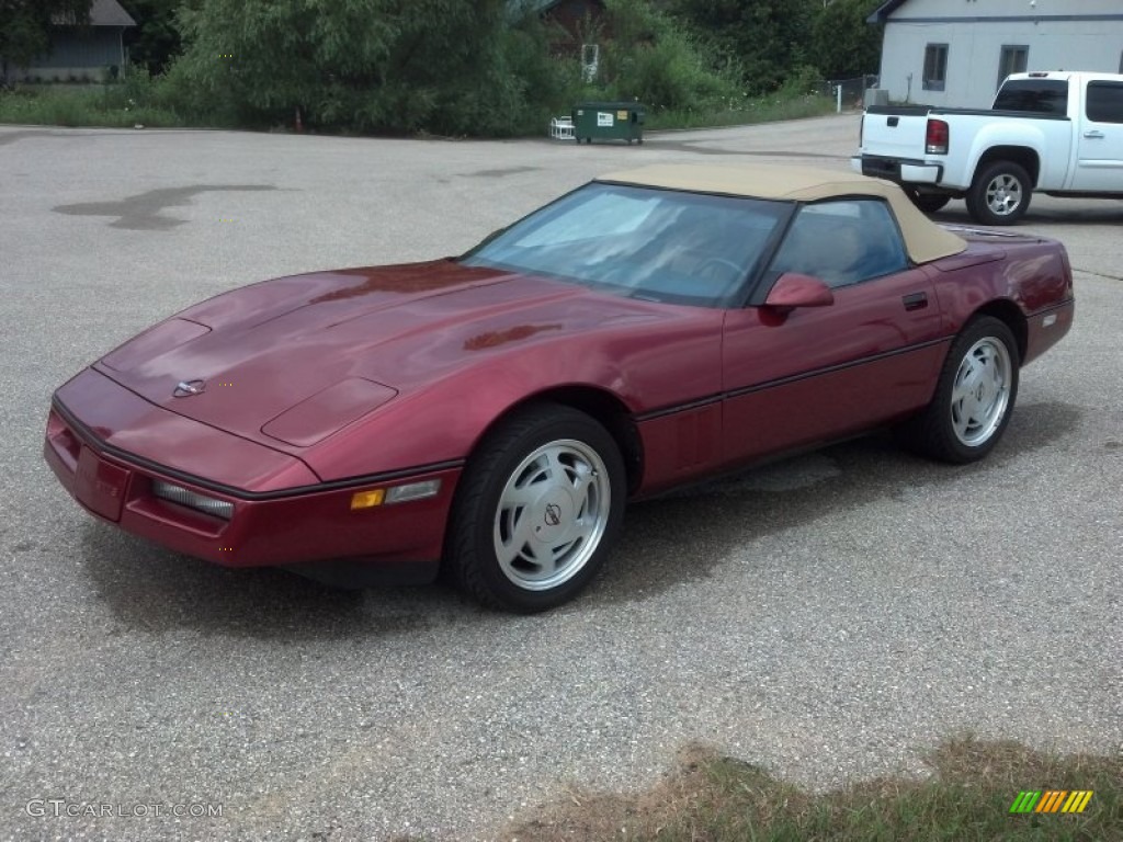 1989 Corvette Convertible - Dark Red Metallic / Saddle photo #4