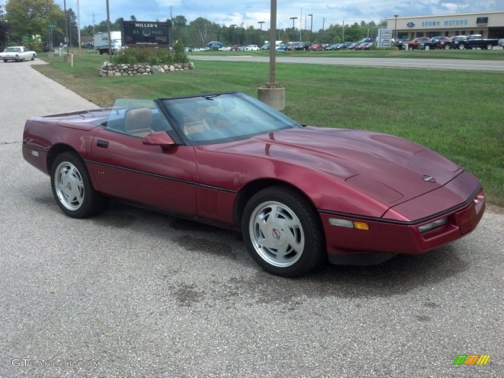 1989 Corvette Convertible - Dark Red Metallic / Saddle photo #5