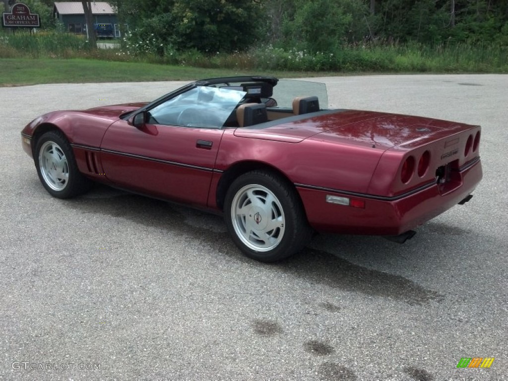 1989 Corvette Convertible - Dark Red Metallic / Saddle photo #6