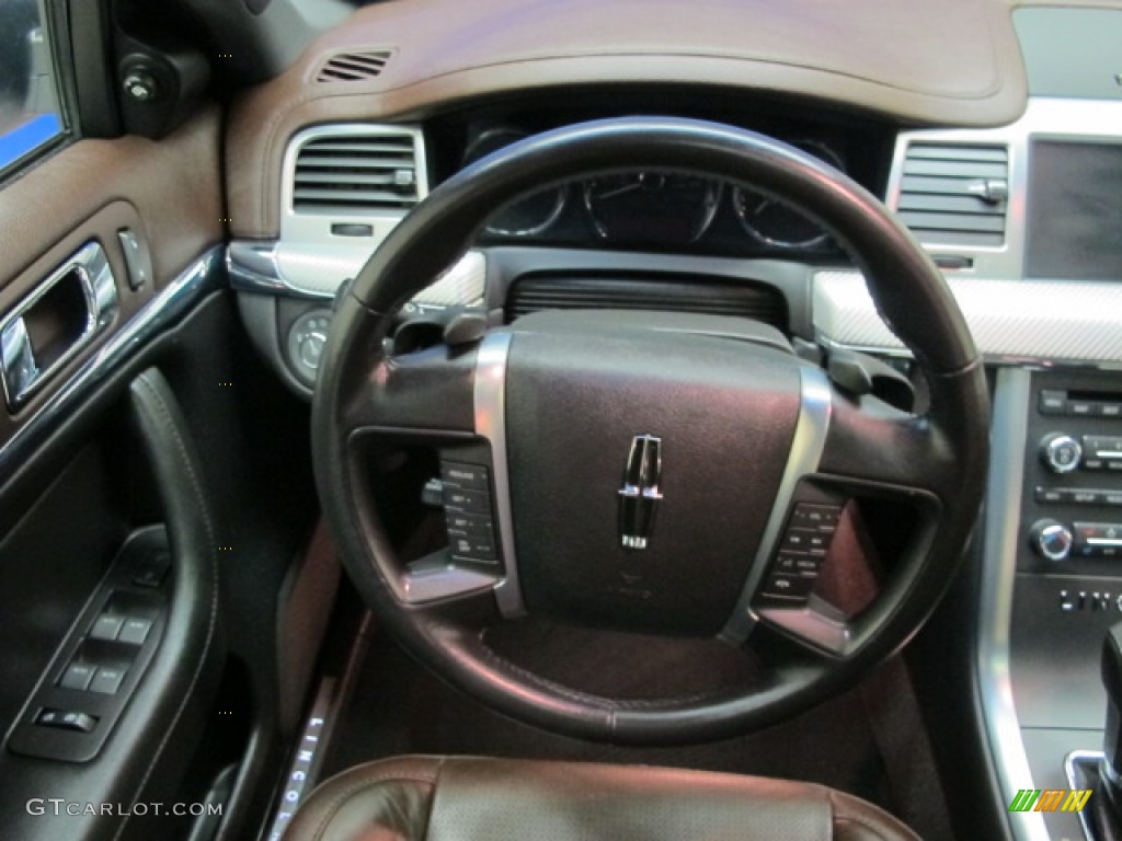 2010 Lincoln MKS EcoBoost AWD Sienna/Charcoal Steering Wheel Photo #83912236