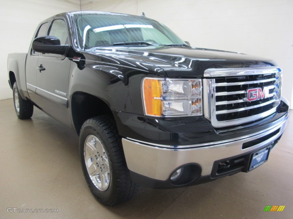 2010 Sierra 1500 SLT Extended Cab 4x4 - Onyx Black / Ebony photo #1