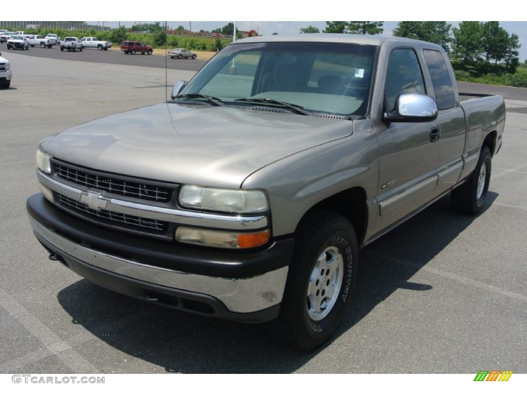 1999 Silverado 1500 LS Extended Cab 4x4 - Light Pewter Metallic / Medium Gray photo #2