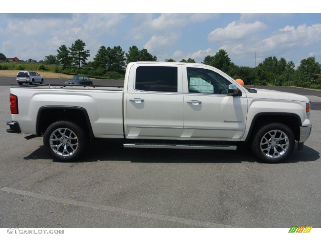 White Diamond Tricoat 2014 GMC Sierra 1500 SLT Crew Cab Exterior Photo #83918479