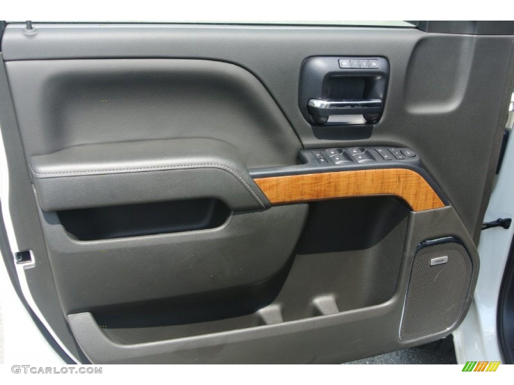2014 GMC Sierra 1500 SLT Crew Cab Jet Black Door Panel Photo #83918536
