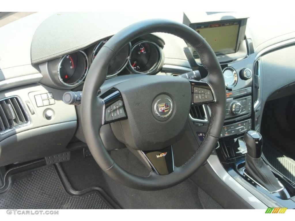 2014 Cadillac CTS -V Sedan Ebony/Ebony Steering Wheel Photo #83920264