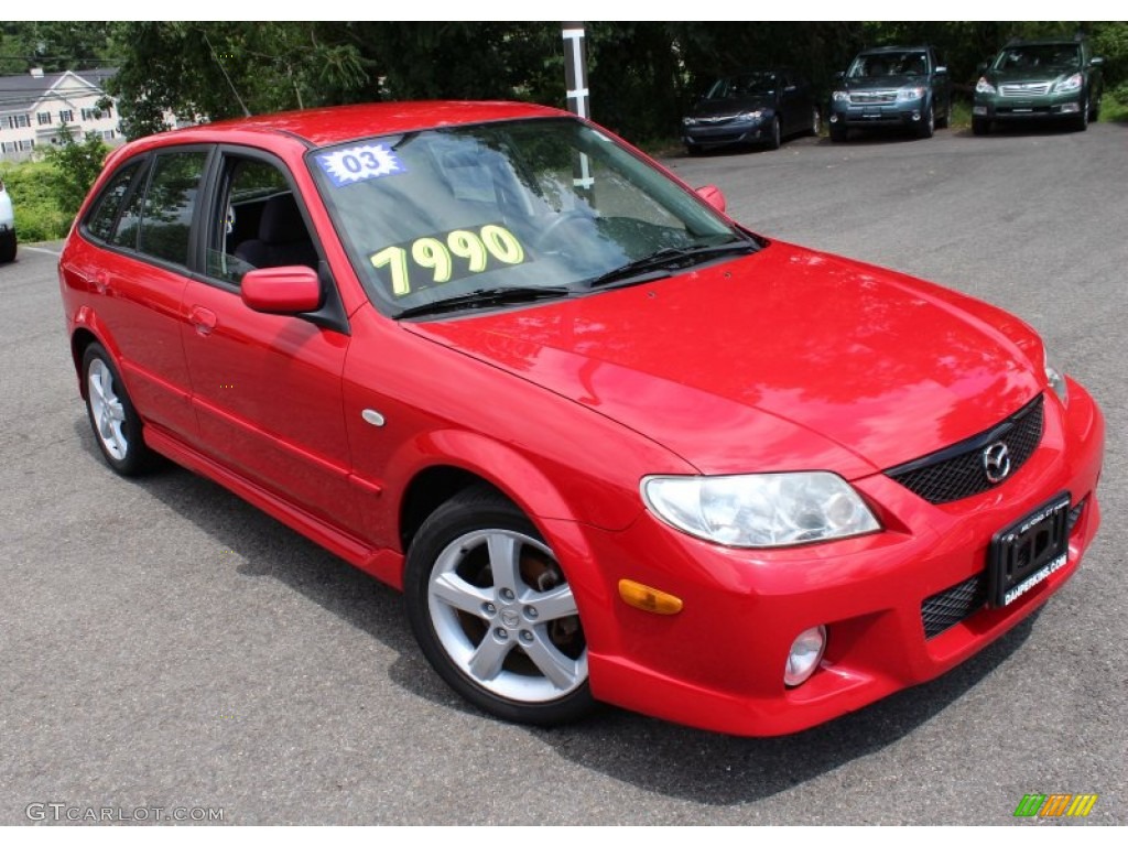 2003 Protege 5 Wagon - Classic Red / Gray photo #3