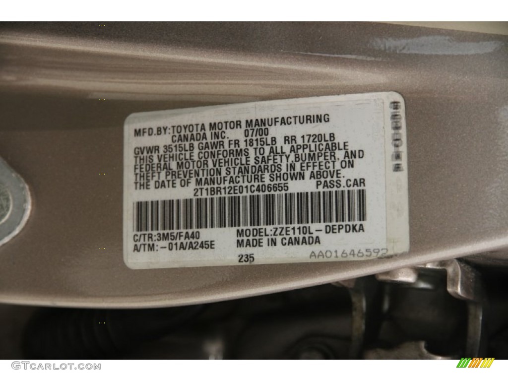 2001 Corolla CE - Sandrift Beige Metallic / Pebble Beige photo #18